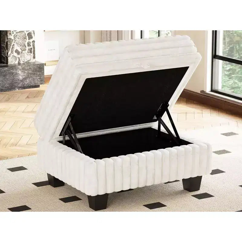 Ottoman en velours côtelé avec rangement pour canapé modulable