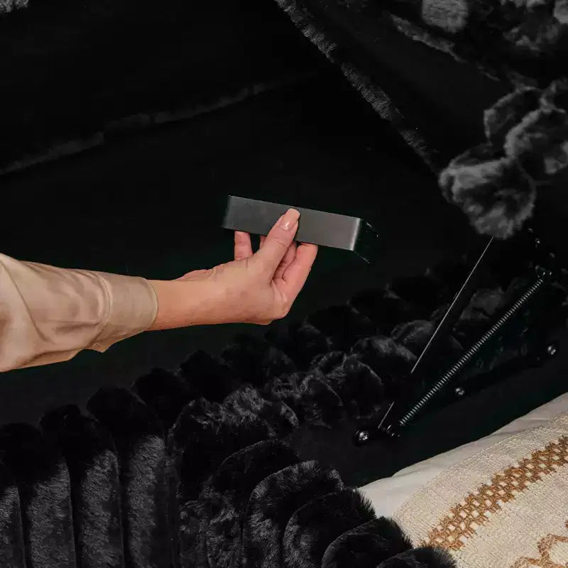 Ottoman en velours côtelé avec rangement pour canapé modulable