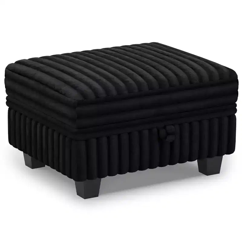 Ottoman en velours côtelé avec rangement pour canapé modulable