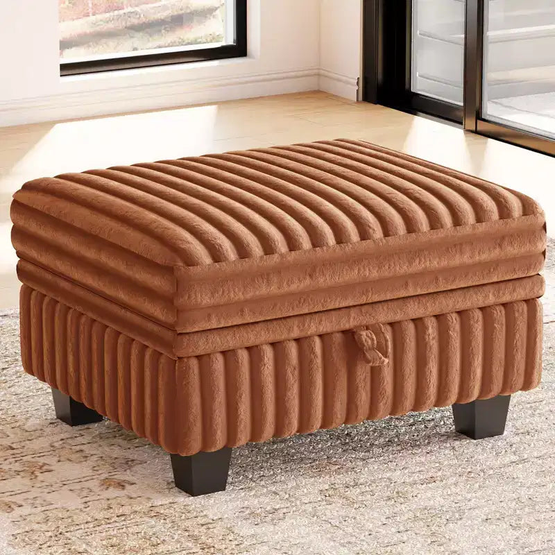 Ottoman en velours côtelé avec rangement pour canapé modulable