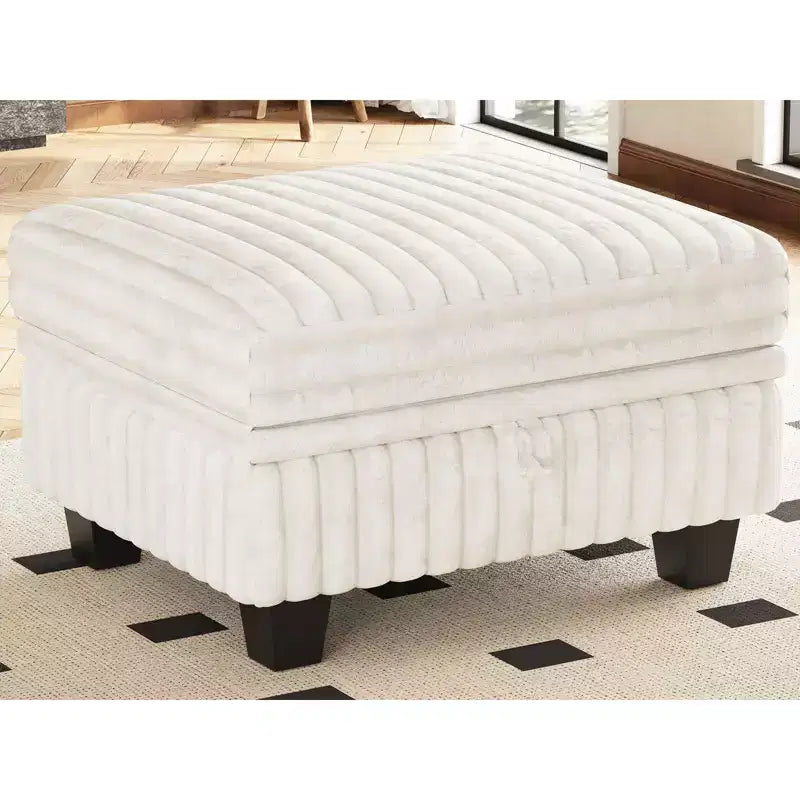 Ottoman en velours côtelé avec rangement pour canapé modulable