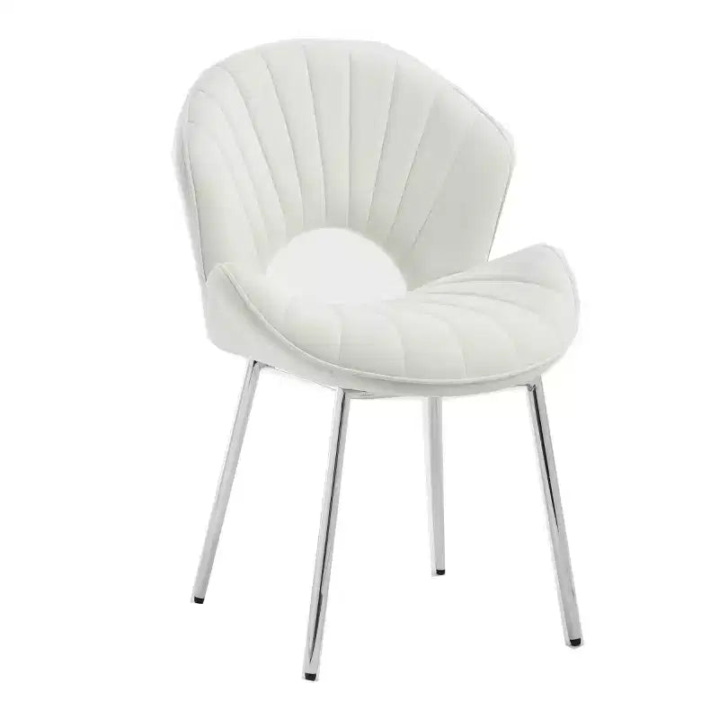 Chaises de salle à manger modernes rembourrées avec dossier incurvé et pieds en métal, chaises de salle à manger sans accoudoirs pour la salle à manger ou la cuisine
