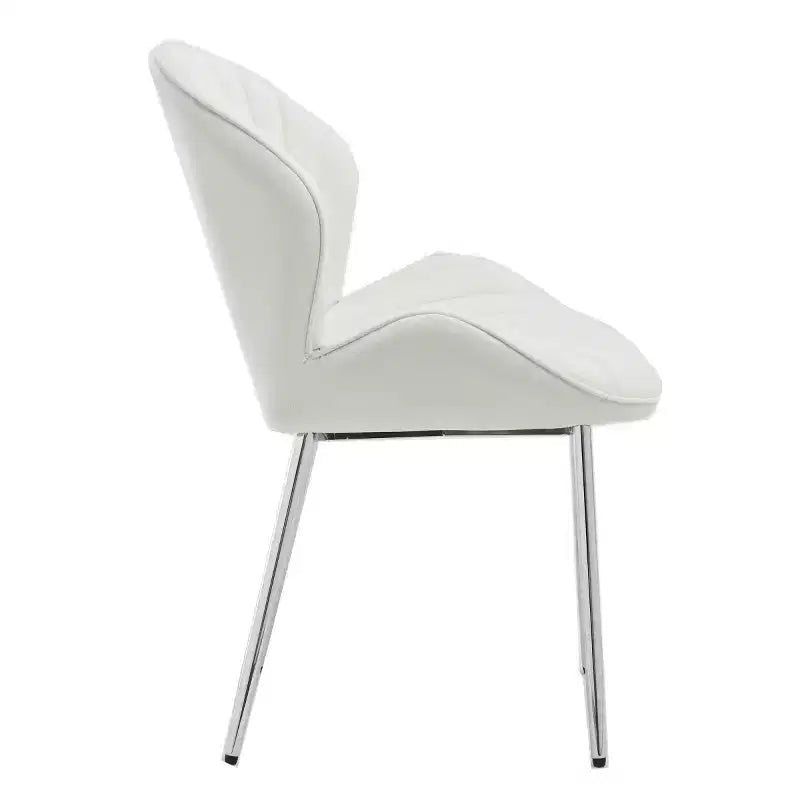 Chaises de salle à manger modernes rembourrées avec dossier incurvé et pieds en métal, chaises de salle à manger sans accoudoirs pour la salle à manger ou la cuisine