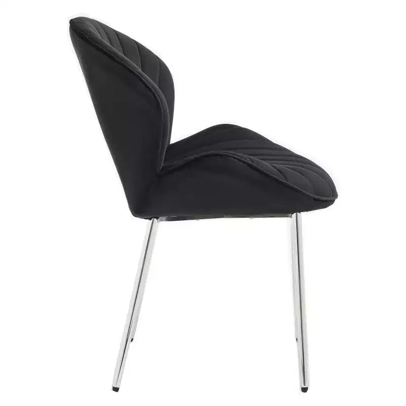 Chaises de salle à manger modernes rembourrées avec dossier incurvé et pieds en métal, chaises de salle à manger sans accoudoirs pour la salle à manger ou la cuisine