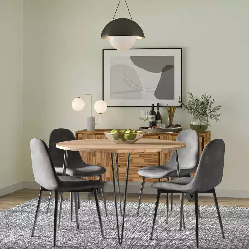 Table à manger ronde de 45 pouces (couleur naturelle)