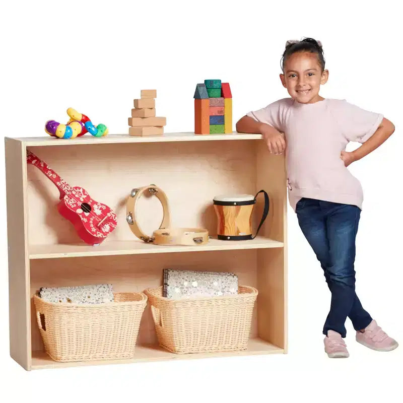 Meuble de rangement simple face à 2 étagères, 76 cm, mobilier de classe